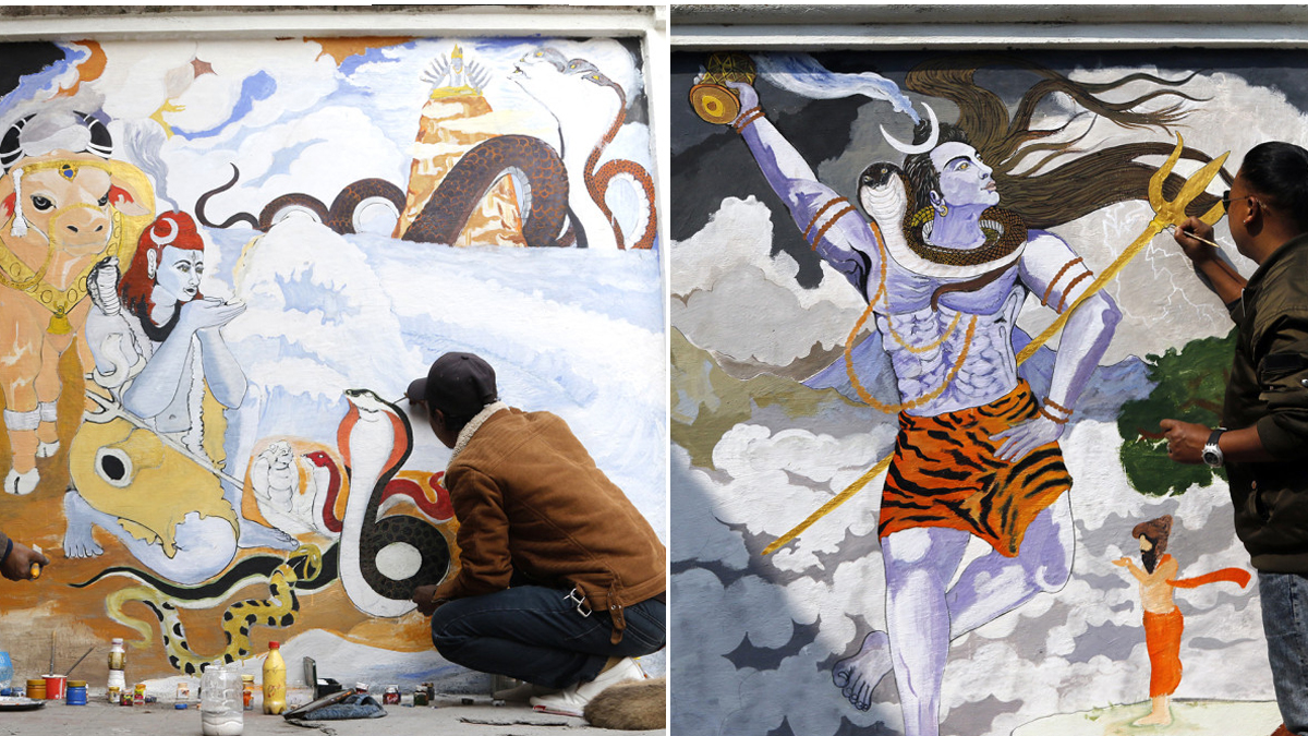 शिवरात्रिका लागि सिँगारिँदै पशुपति