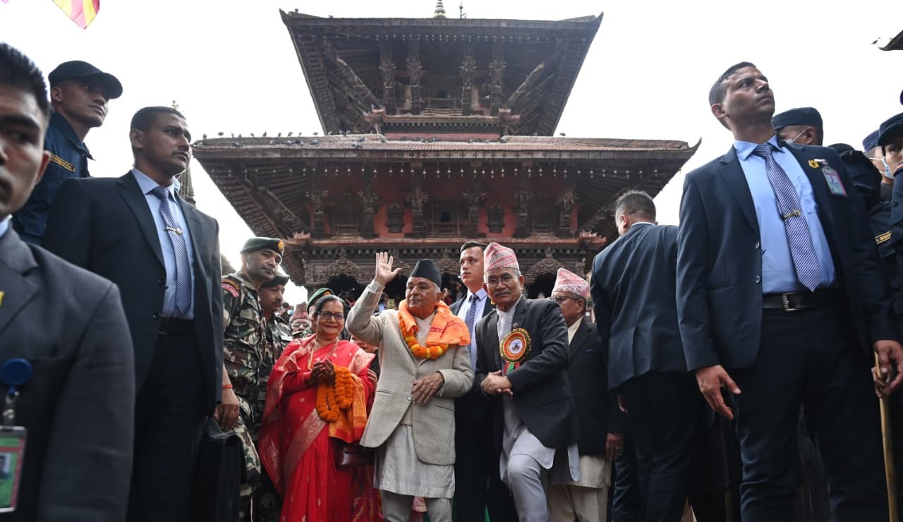 श्रीकृष्ण जन्माष्टमीमा राष्ट्रपति पौडेलले गरे कृष्ण मन्दिरको दर्शन