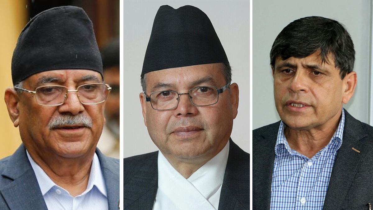 प्रचण्ड, खनाल र भुसालबीच खुमलटारमा छलफल  