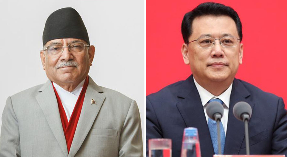 प्रधानमन्त्री दाहाल र चिनियाँ नेता युआनबीच संवाद