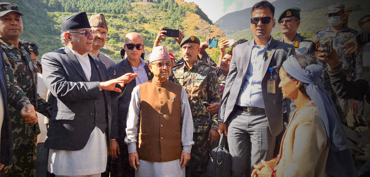 भूकम्प प्रभावित क्षेत्रमा प्रधानमन्त्री [तस्बिरहरू]