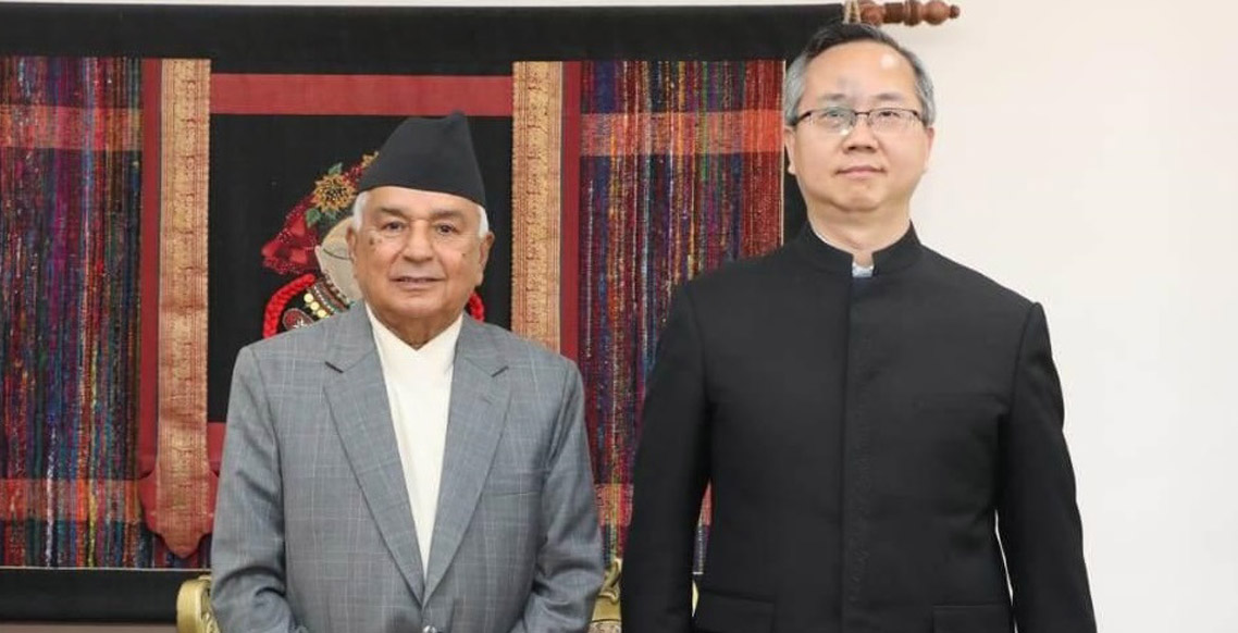 राष्ट्रपति पौडेलसँग चिनियाँ राजदूत सङको शिष्टाचार भेट