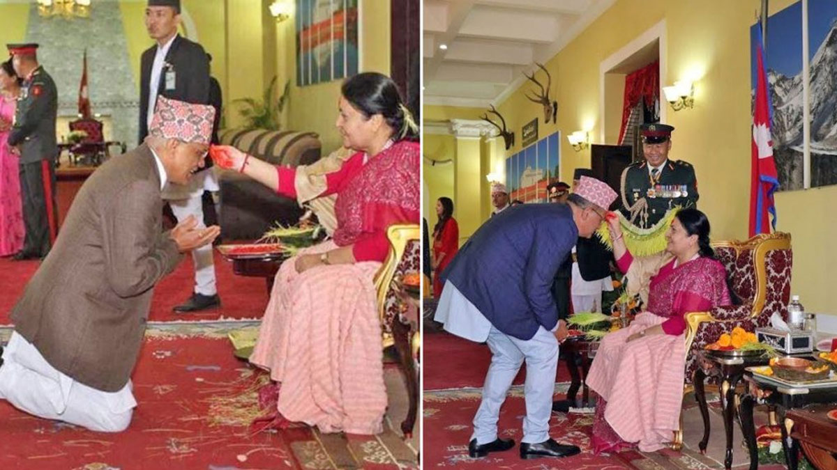 राष्ट्रपतिले सर्वसाधारणलाई टिका लगाइदिने, पूर्वराजाले नलगाउने