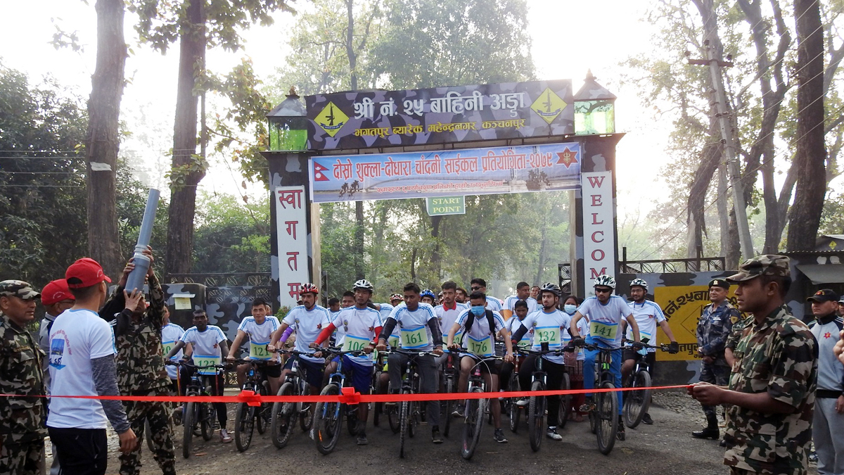 सेनाद्वारा आयोजित साइकल प्रतियोगिताको उपाधि विष्टलाई