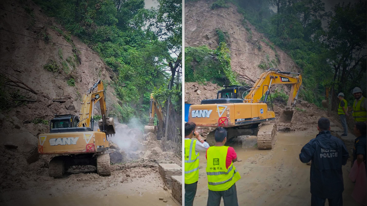 सिद्धबाबा सुरूङ मार्गमा पहिरो खस्दा सिद्धार्थ राजमार्ग अवरुद्ध