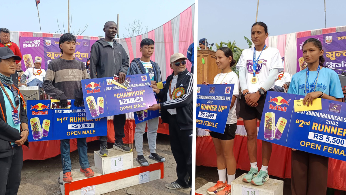'सिर्जनशील रन २०८२' सम्पन्न, उपाधि केन्याका जुलियफ र नृपालाई
