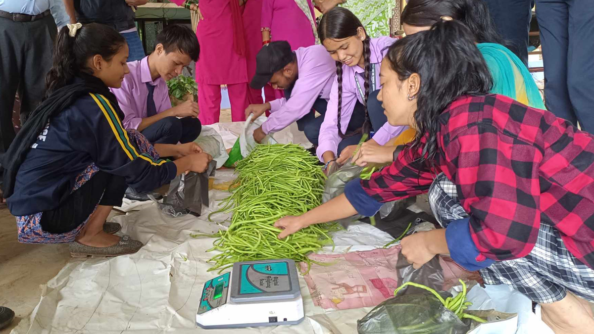 विद्यार्थी नै बेच्छन तरकारी