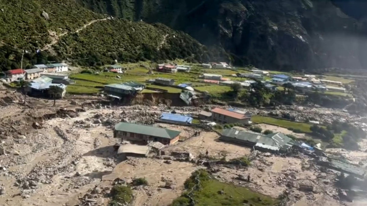 थामेमा हिमताल फुटेर थामेमा बाढी आएको पुष्टि