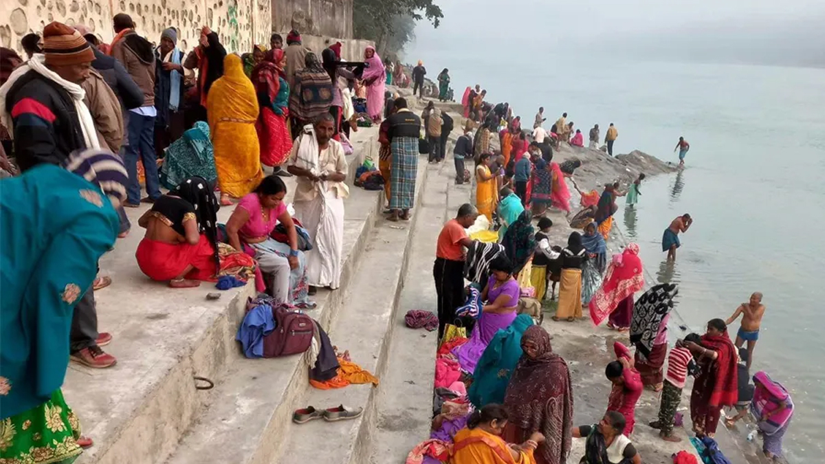 माघे औंसीमा त्रिवेणी धाममा घुइँचो