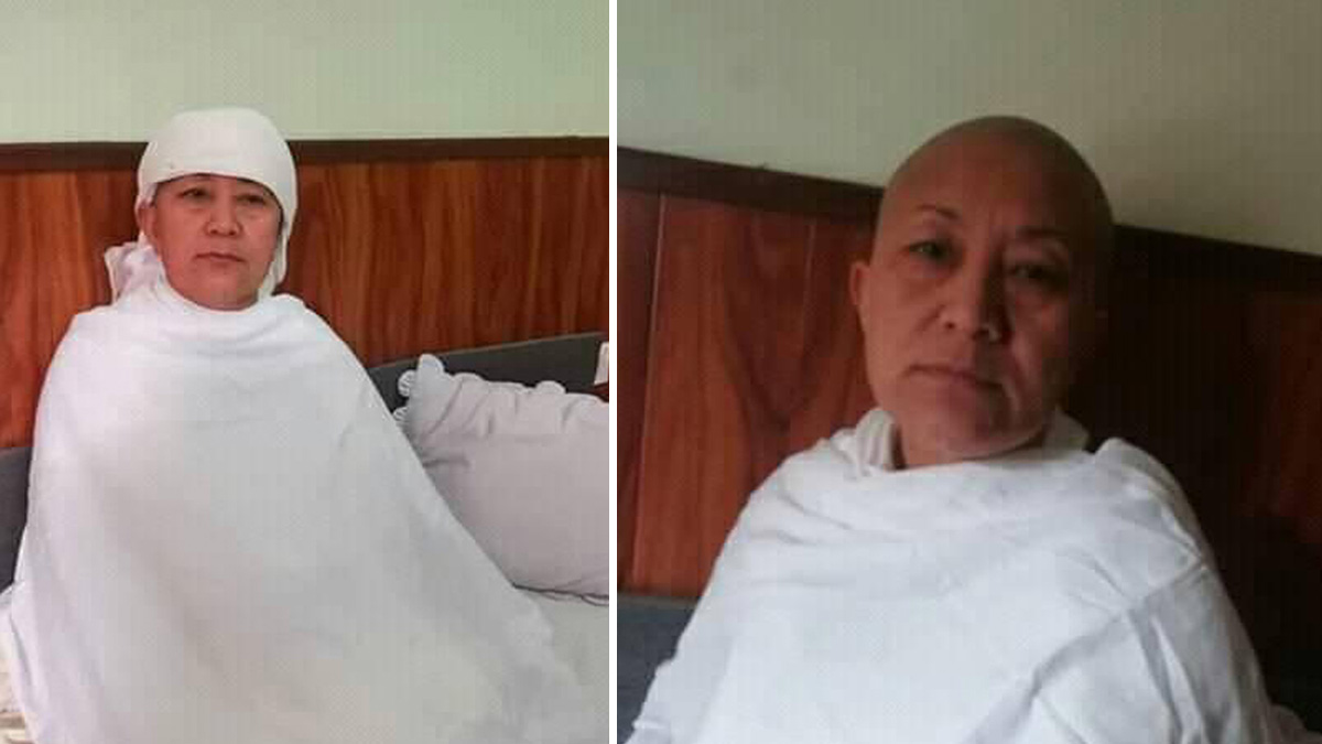 एमाले नेत्री उषाकला राई कपाल खौरेर बाबुको किरियामा