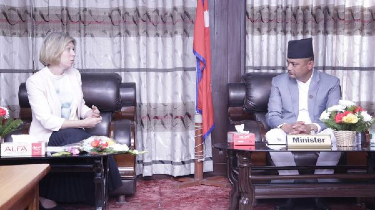 स्वास्थ्यमन्त्री गिरीसँग बेलायतका राजदूतको शिष्टाचार भेट